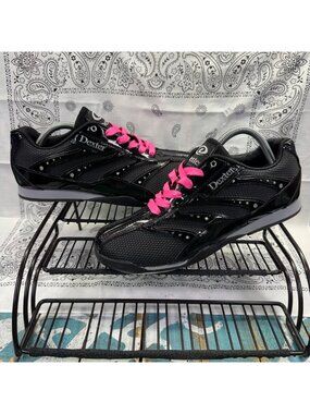 Dexter HEIDI Slide-Rite Bowling Shoes Black Mesh / Patent Women Sz 9 M